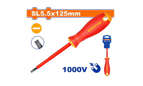 Tua vít dẹp cách điện SL5.5x125mm WadFow WSD7255