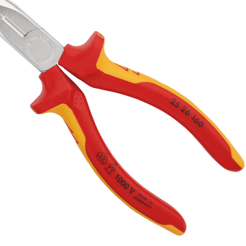 Kìm kẹp mạ chrome mũi cong 40°, dài 160mm cách điện 1000V Knipex  2526160