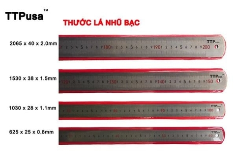 Thước Lá Inox Mạ Nhũ Bạc 2m TTPusa 230-45880