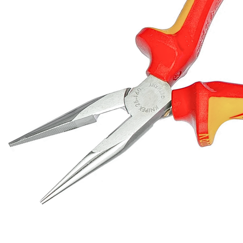 Kìm mũi nhọn đàn hồi mạ chrome 160mm, cách điện 1000V Knipex 2506160