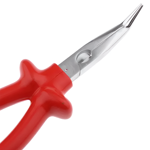 Kìm kẹp mạ chrome mũi cong 40°, dài 200mm cán đúc cách điện 1000V Knipex  2627200