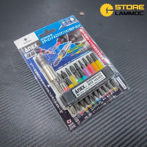 Bộ mũi bắn vít 10 mũi đa dụng nhiều màu Anex ACMH9-E