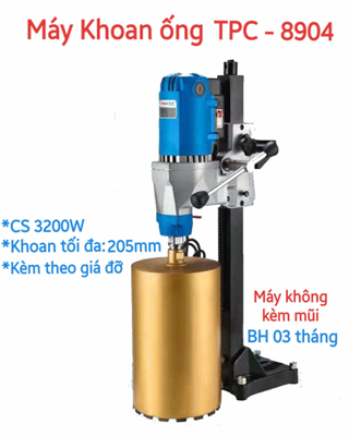 Máy khoan rút lõi 3200w 205mm TPC 8904 có giá đỡ