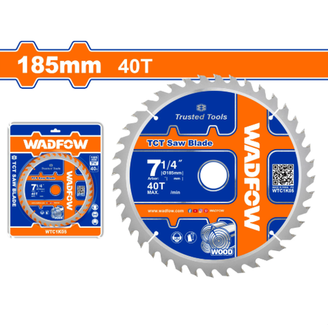 Lưỡi cưa gỗ 185mm 40T Wadfow WTC1K05