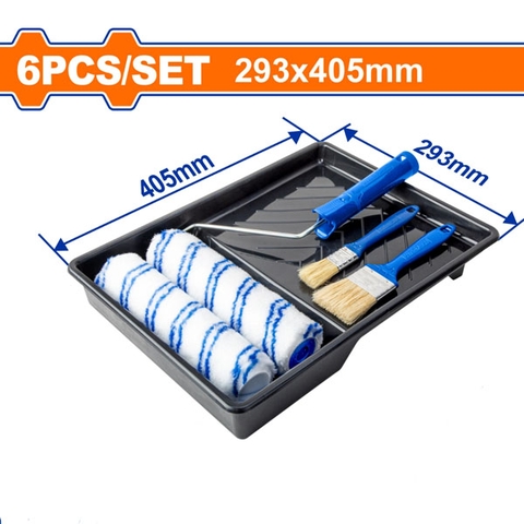 Bộ khay, cọ, con lăn sơn 6 trong 1 Wadfow WCB3H62