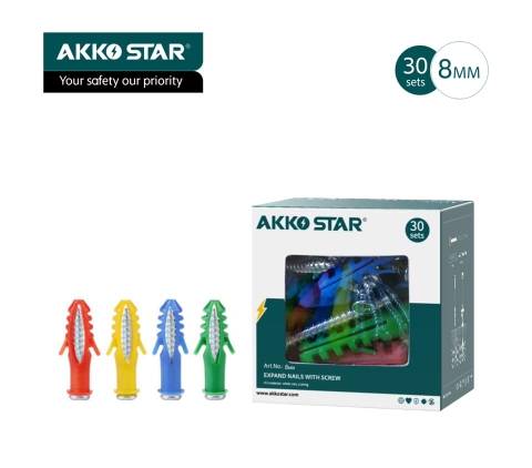 Hộp 50 cái tắc kê vít 8mm Akko Star 55993