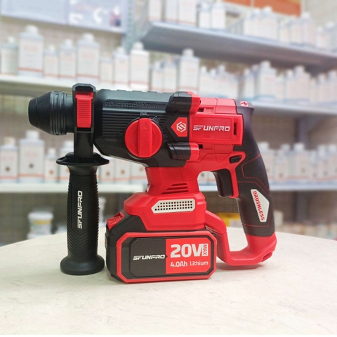 Máy khoan bê tông pin 20V (Bộ 2 pin 4.0Ah, 1 sạc) Sfunpro S20DCD26A