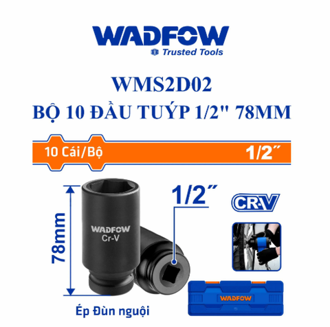 Bộ 14 đầu tuýp sâu 1/2 inch WADFOW WMS4D02