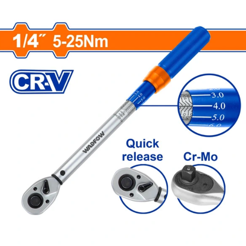 Cờ lê lực 1/4 inch 1- 6Nm WADFOW WWQ5D01
