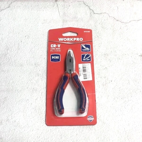 Kìm mũi nhọn mini bằng thép CR-V Workpro WP231095