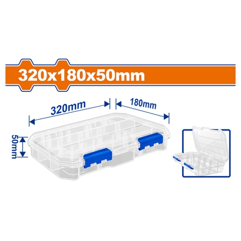 Hộp nhựa trong suốt 13 ngăn 320x180x50mm Wadfow WTB8342
