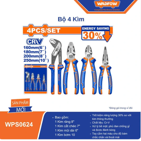 Bộ kìm đa năng 4 chi tiết Wadfow WPS0624