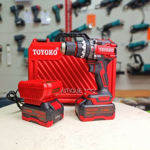 Bộ máy khoan pin M21V 160Nm Toyoko T02160F (2 pin 4Ah + 1 sạc)