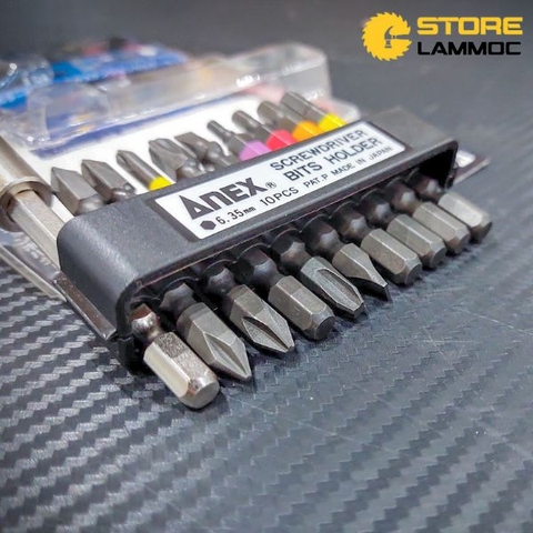 Bộ mũi bắn vít 10 mũi đa dụng nhiều màu Anex ACMH9-E