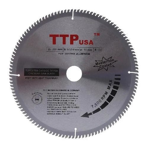 Lưỡi cắt nhôm 255 x 2.5 x 1.8mm - 120 răng hợp kim TCT cao cấp TTPusa 222-255120-2HGE