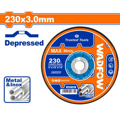 Đá cắt kim loại 230x3x22.2mm Wadfow WAC1392