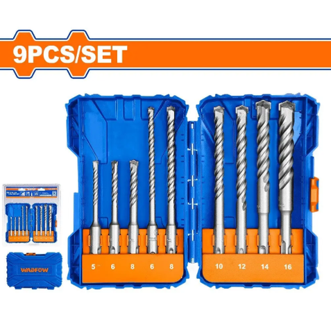 Bộ 9 mũi khoan bê tông SDS Plus WADFOW WHD6509