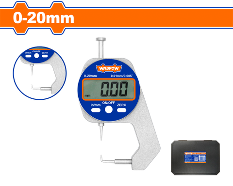 Dụng cụ đo độ dày điện tử đầu cong 0-20mm Wadfow WDTG1P03