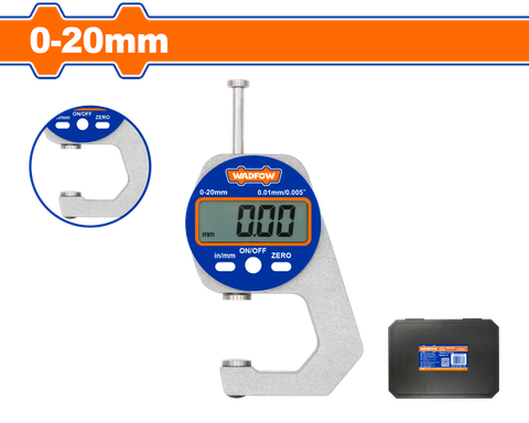 Dụng cụ đo độ dày điện tử đầu phẳn 0-20mm Wadfow WDTG1P01