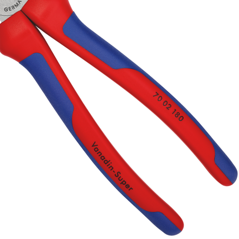 Kìm cắt mũi thon dài 180mm, cán xanh đỏ Knipex 7002180