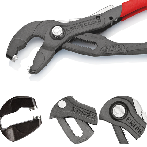 Kìm mở cổ dê, kẹp ống lò xo có khóa Knipex 8551250AF