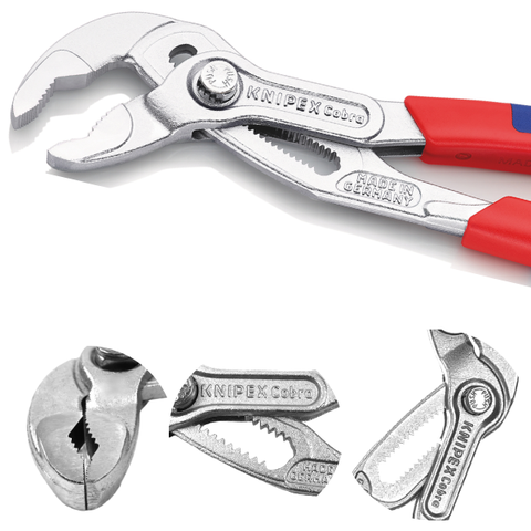 Kìm mỏ quạ mạ chrome Ø50mm, 250mm cán xanh đỏ Knipex 8705250