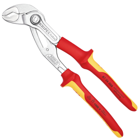 Kìm mỏ quạ mạ chrome Ø50mm, 250mm cách điện 1000V Knipex 8726250