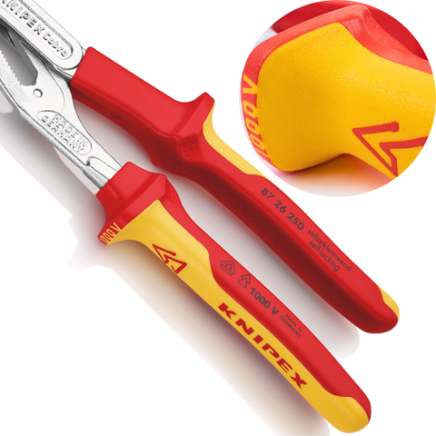 Kìm mỏ quạ mạ chrome Ø50mm, 250mm cách điện 1000V Knipex 8726250