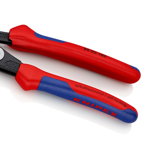 Kìm mỏ quạ Ø42mm, 180mm cán xanh đỏ Knipex 8802180