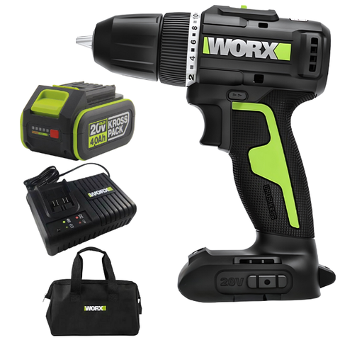 Máy khoan pin 20V 50Nm có búa Worx WE213.14.6B (1pin 4Ah + 1 sạc 6Ah)