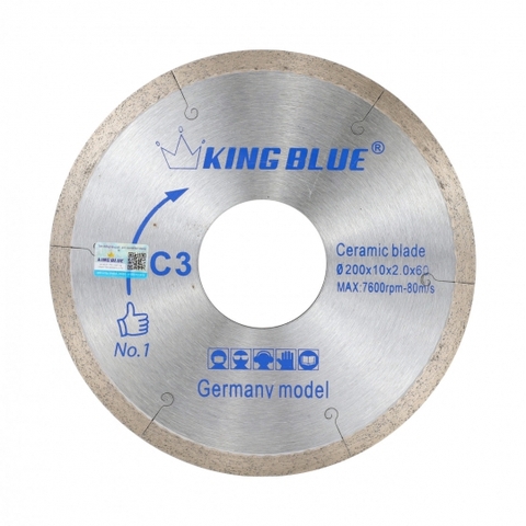 Lưỡi cắt gạch 200mm Kingblue C3-200x60x2.0x10L