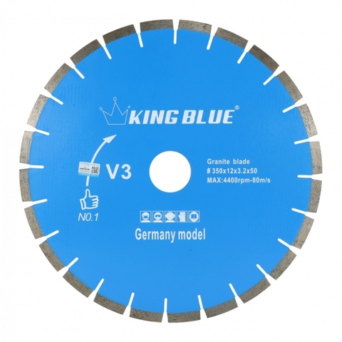 Lưỡi cắt đá granite 350mm Kingblue V3-350x50x3.2x12R