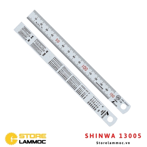 Thước lá inox nhũ bạc 15cm Shinwa 13005 H101A
