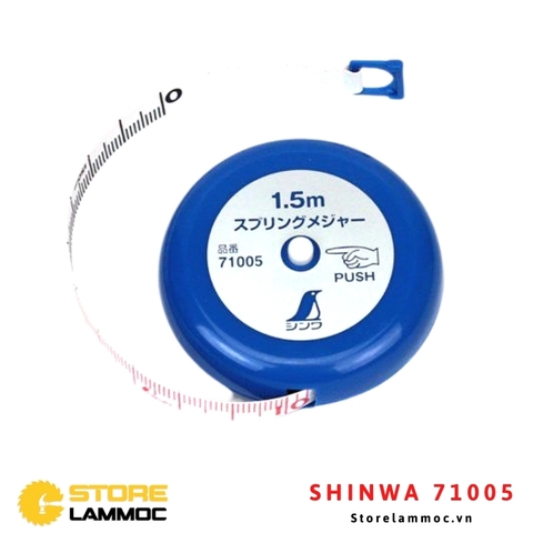 Thước kéo (cuộn) Nhật 1.5m hệ mét sợi thủy tinh Shinwa 71005