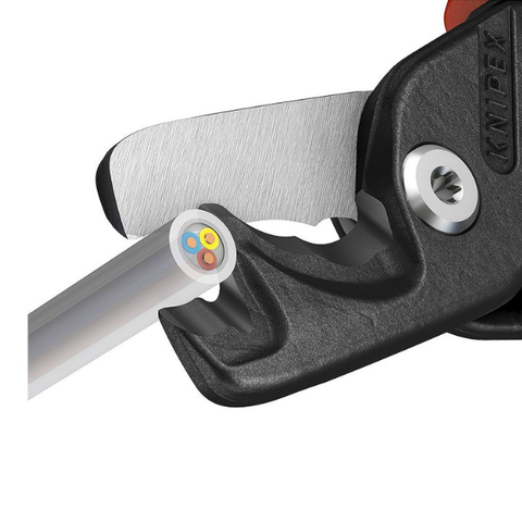 Kìm cắt cáp điện lực cao Ø23mm, cán xanh đỏ Knipex 9512225