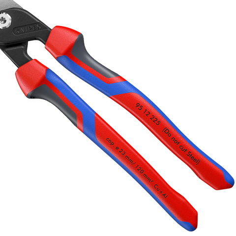 Kìm cắt cáp điện lực cao Ø23mm, cán xanh đỏ Knipex 9512225