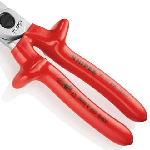 Kìm cắt cáp điện, cán đúc VDE cách điện 1000V Knipex 9517200