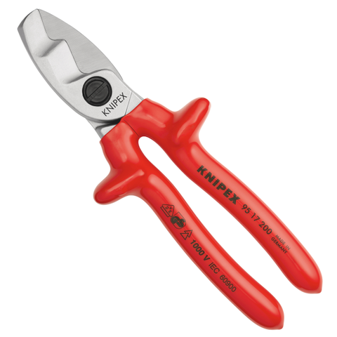 Kìm cắt cáp điện, cán đúc VDE cách điện 1000V Knipex 9517200