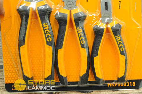 Bộ 3 kìm răng, cắt và nhọn Ingco HKPS08318