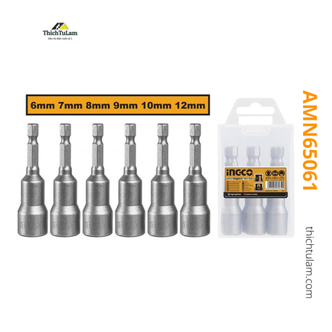 Bộ 6 đầu bắn tol đa năng INGCO AMN65061
