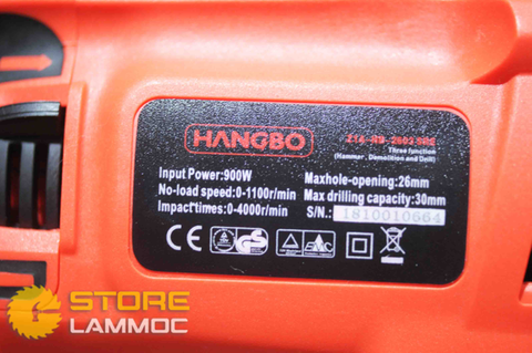 Máy khoan bê tông điện 900W HANGBO Z1A-HB-2603SRE