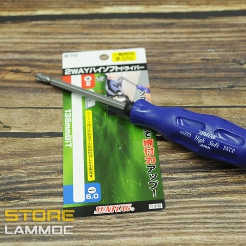 Tua vít 2 đầu Sunflag 870 dẹp cán mềm