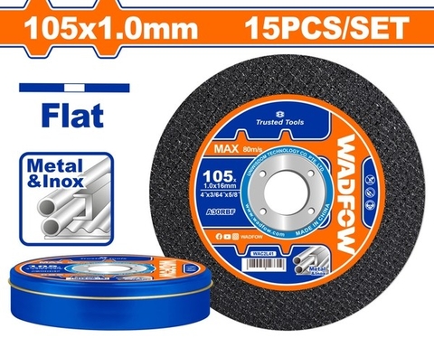 Bộ 15 Đá cắt kim loại 105x1x16mm WADFOW WAC2L41