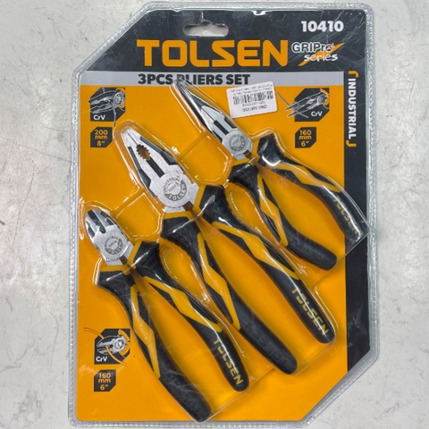 Bộ 3 kìm răng - cắt - nhọn công nghiệp Tolsen 10410