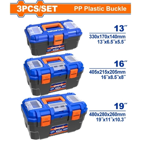 Bộ 3 hộp nhựa đựng dụng cụ 13,16,19inch Wadfow WTB2103