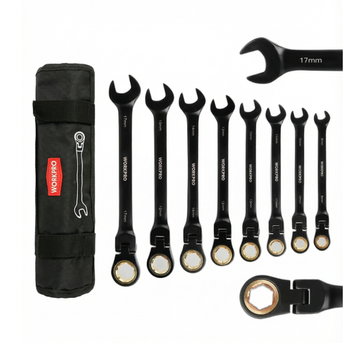 Bộ cờ lê 1 đầu khóa 1 đầu vòng tự động lắc léo chống trượt Workpro WP202603 (đen)