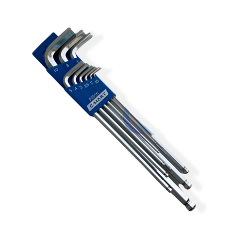 Bộ lục giác thẳng đầu bi 9 chi tiết hệ met dài Cmart  F0016