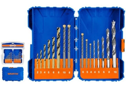 Bộ 16 mũi khoan kim loại, bê tông và gỗ WADFOW WMJ6516