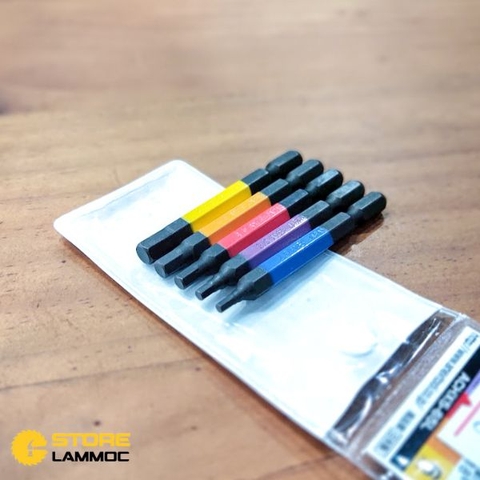 Bộ 5 mũi bắn vít đầu lục giác 2.5,3,4,5,6x65mm Anex ACHX5-65L