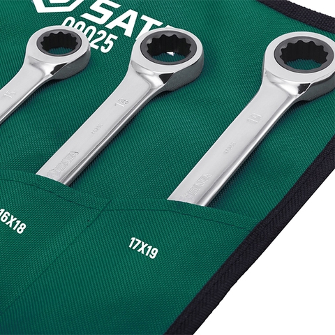 Bộ cờ lê vòng miệng tự động 6 chi tiết ( hệ mét ) Sata 09025